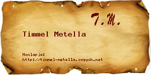 Timmel Metella névjegykártya